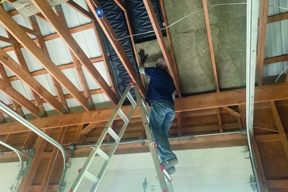 spray on insulation for rafters in garage